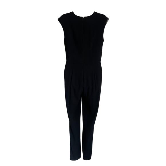 Polo Ralph Lauren Black Classy Jumpsuit Cap Sleeve V-Neck Womens Size 2 - Picture 2 of 7